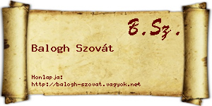 Balogh Szovát névjegykártya